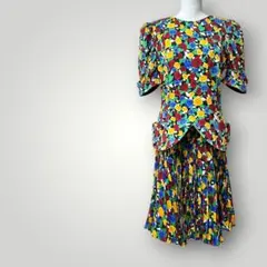 【爽やか】新品　社交ダンス セットアップ 花柄 ブラック×グリーン ｂ662 花柄 社交ダンス セットアップ （緑・黒） - メルカリ
