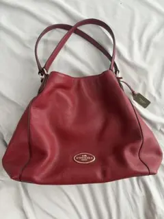COACH レッド 赤 レザー ショルダーバッグ