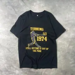 古着ベースボールTee 黒 好配色　黄×紫　Y2Kストリート古着Yt023