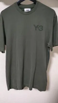 Y-3 Tシャツ オリーブ ロゴ