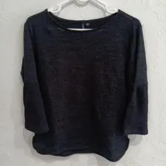 HK WORKS LONDONダークグレー ニット 五分袖 フレアスリーブ