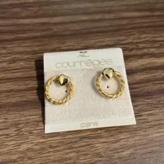 courrèges ゴールド ハート型 ピアス