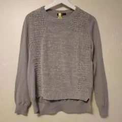 【コムサ】ケーブル探し編みセーター　淡色　長袖　柔らかい　９号　オフィス　着回し