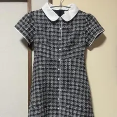 AnMILLE ツイードチェック柄 襟付きワンピースのサムネイル