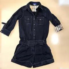 Burberry Blue Label ブラックデニム オールインワン 38 Mのサムネイル