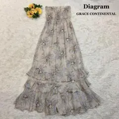 【極美品】ダイアグラム　グレースコンチネンタル　マキシ丈ベアトップワンピース花柄