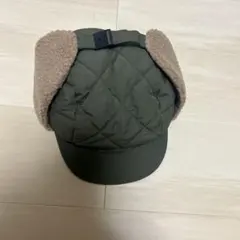 オリーブ色 フライトキャップ キルティング