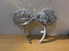 ミニーカチューシャ シルバー　スパンコール