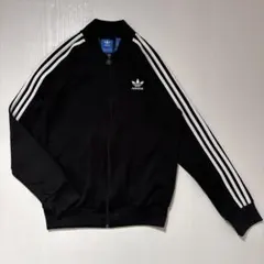 adidas ジャージ　トラックジャケット　XL トレフォイル刺繍黒白〈323〉