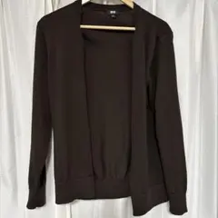 【ユニクロ】ニットVネックカーディガン　ダークブラウン