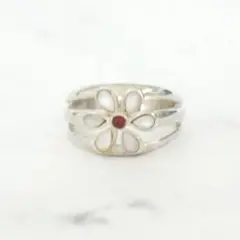 SV925 フラワー シェル ピンキーリング 3号 花モチーフ ナチュラル