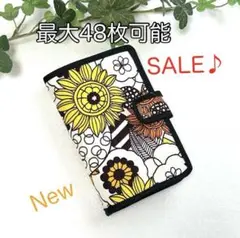 最大48枚可能大容量カードケース☆フラワー柄