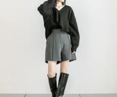 mystic ピンタックショートパンツ グレー