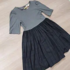 異素材ワンピース