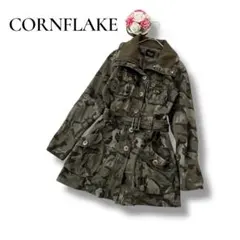 CORNFLAKE コーンフレーク　レディース　迷彩柄　コート　カーキ　Mサイズ