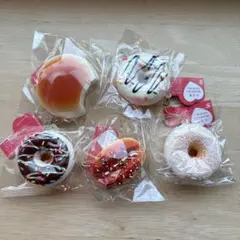スクイーズ　ストラップ・キーホルダー　計5 パン・スイーツ　まとめ売り .25