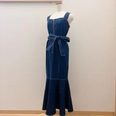 美品　ロイヤルパーティー　2wayマーメイドデニムワンピース　インディゴ