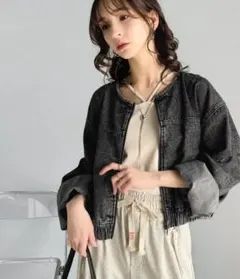 新品未使用タグ付★classicalelfダブルジップ短丈デニムジャケット