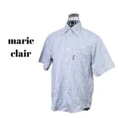 【marie claire】メンズ　シャツ　ボタンダウン　綿100% ポケット