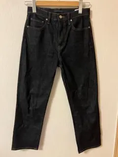美品 UNIQLO 25 濃紺 スリムストレートハイライズジーンズ