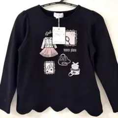 新品mezzo piano★黒長袖カットソー 110