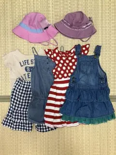 女の子　100サイズ　夏服まとめ売り　ワンピース　デニム　Tシャツ　帽子等