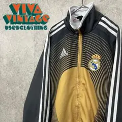 レア【古着】アディダス レアルマドリード 刺繍トラックジャケット L