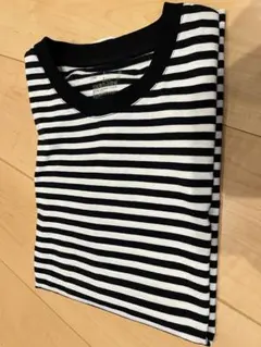 【無印良品】黒ボーダー 長袖Tシャツ Mサイズ
