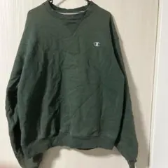 CHAMPION クルーネックスウェットトレーナーLダークグリーン　超人気モデル