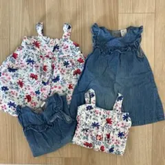 値下げ‼︎双子ちゃんにおすすめ。ワンピース2着を2セット　4点セット