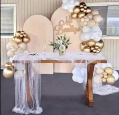 テーブルクロス　結婚式　ウェルカムスペース　チュール　パール　白