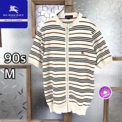 90s バーバリーブルーレーベル　サマーニット　M ベージュ　ユニセックス