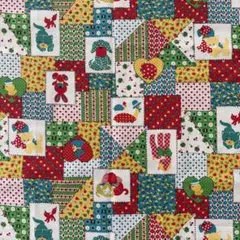 QUILT GATE パッチワーク柄 生地 レトロアニマル 110×103 - メルカリ
