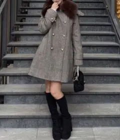 rienda Aラインステンカラーコート