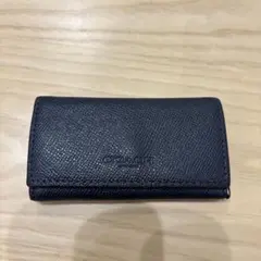 【COACH】ネイビー レザー キーケース