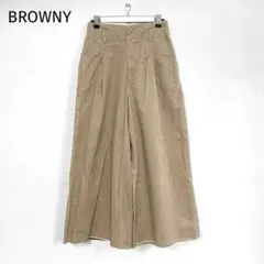 【BROWNY】カットオフ ワイドパンツ チノパン ベージュ　Ｆ
