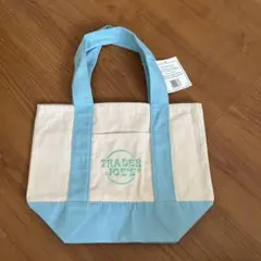 ★新品タグ付★TRADER JOE’Sキャンバスミニトートバッグ　ライトブルー