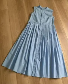 最終↓↓RayBEAMS水色ノースリーブワンピース 涼やか❗️可愛い定番❗️ほぼ新品