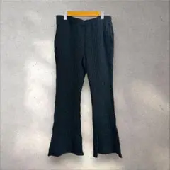 しまむら ポコポコ素材フレアパンツ ブラック L