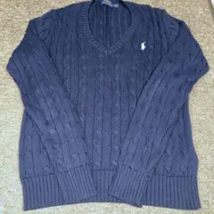 POLO RALPH LAUREN ネイビー ケーブルニット
