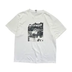 HOLLYWOODプリント ホワイト Tシャツ XL