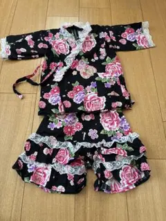 花柄 浴衣風　甚平　100cm 女の子