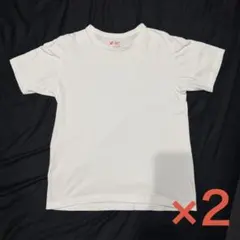Hanes Japan Fit ホワイト クルーネックTシャツ 2枚セット