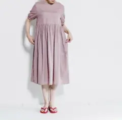fog linen work. アネッテVネックワンピースフォグリネンワーク美品