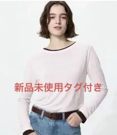 ［新品未使用］UNIQLO シアーT 長袖 ピンク Mサイズのサムネイル