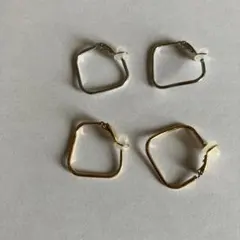 幾何学的デザイン クリップオンイヤリング