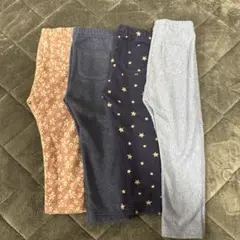 【90】UNIQLO 裏起毛レギンス フリース 4枚セット