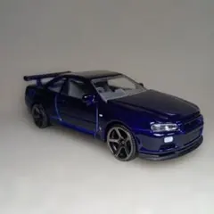 値下げ！マジョレットプライムモデル 日産スカイラインGT−R R34 紺ミニカー