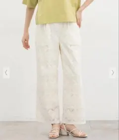 Honey GLACIERレース柄 ワイドパンツ アイボリーのサムネイル