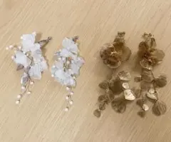 ウェディングイヤリング 2点セット
